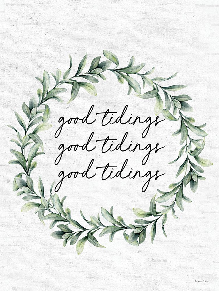 Good Tidings Wreath art print by lettered And lined for $57.95 CAD