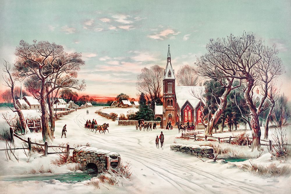 Yesteryear Christmas Church art print by lettered And lined for $57.95 CAD