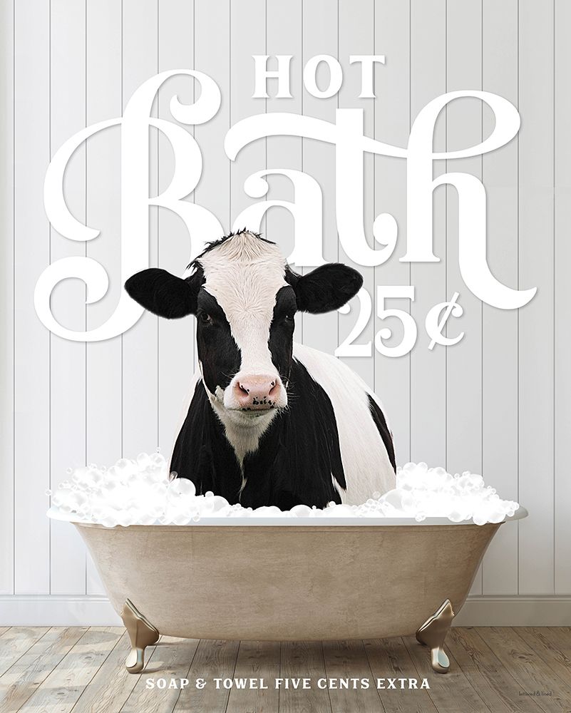 Cow Hot Bath art print by Lettered And Lined for $57.95 CAD