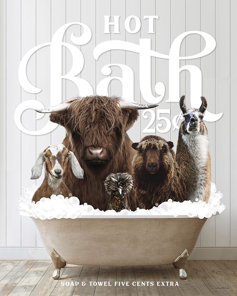 Farm Animals Hot Bath art print by Lettered And Lined for $57.95 CAD