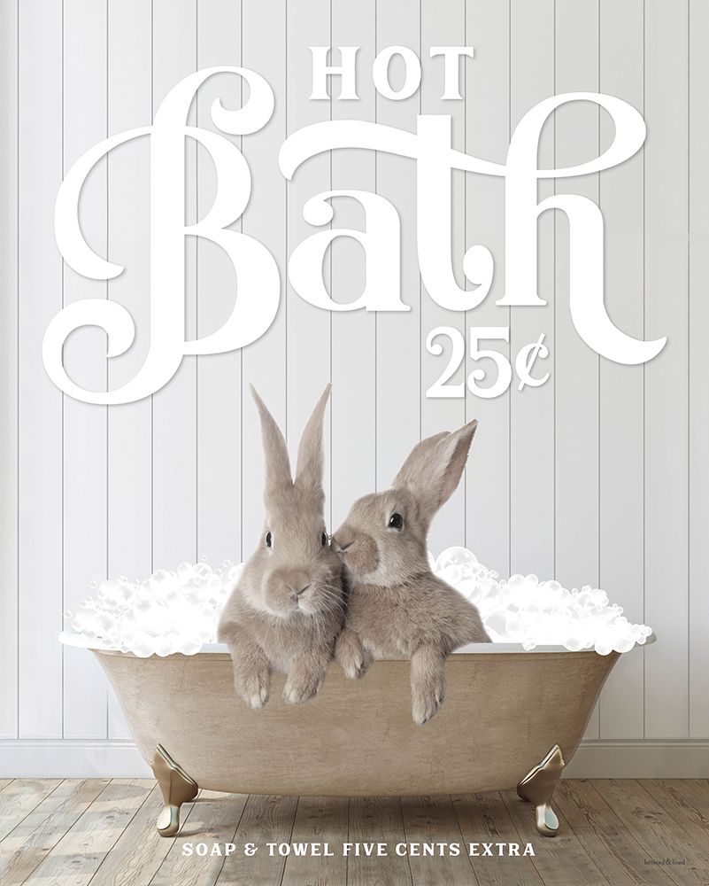 Bunnies Hot Bath art print by Lettered And Lined for $57.95 CAD
