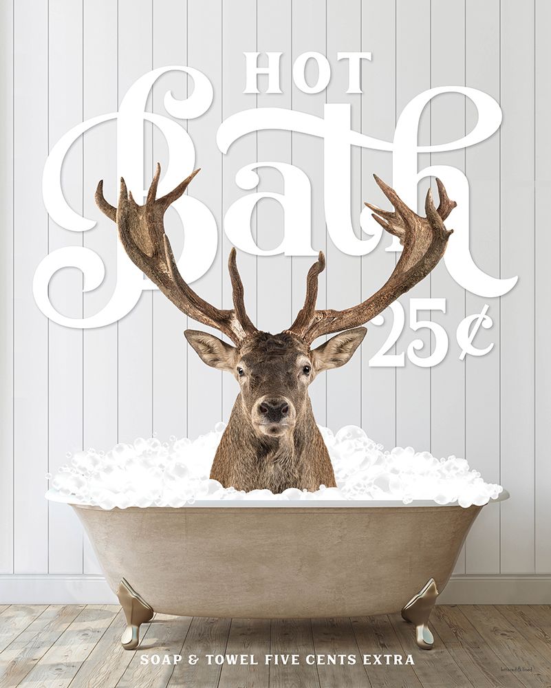 Deer Hot Bath art print by Lettered And Lined for $57.95 CAD