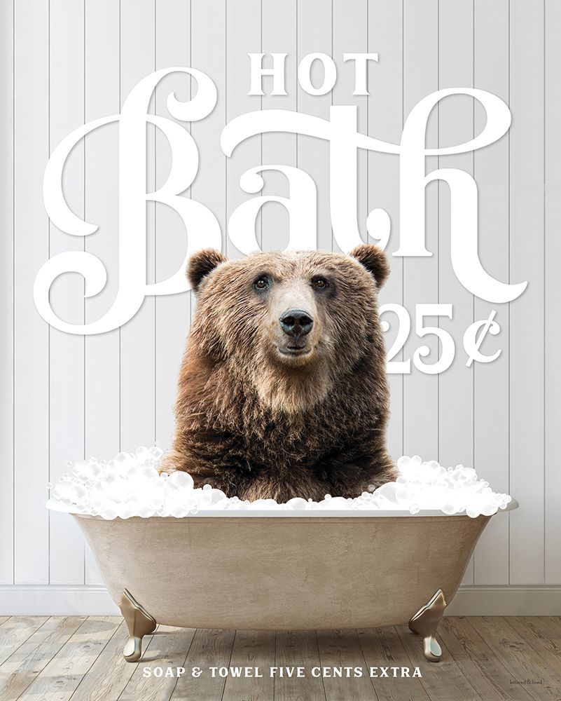 Bear Hot Bath art print by Lettered And Lined for $57.95 CAD