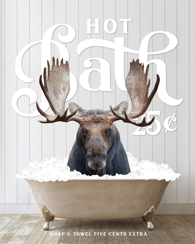 Moose Hot Bath art print by Lettered And Lined for $57.95 CAD