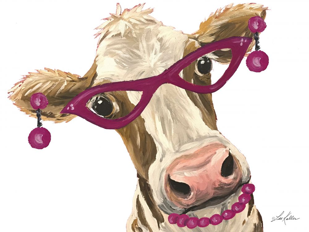 Fancy Miss Moo Moo art print by Lee Keller for $57.95 CAD