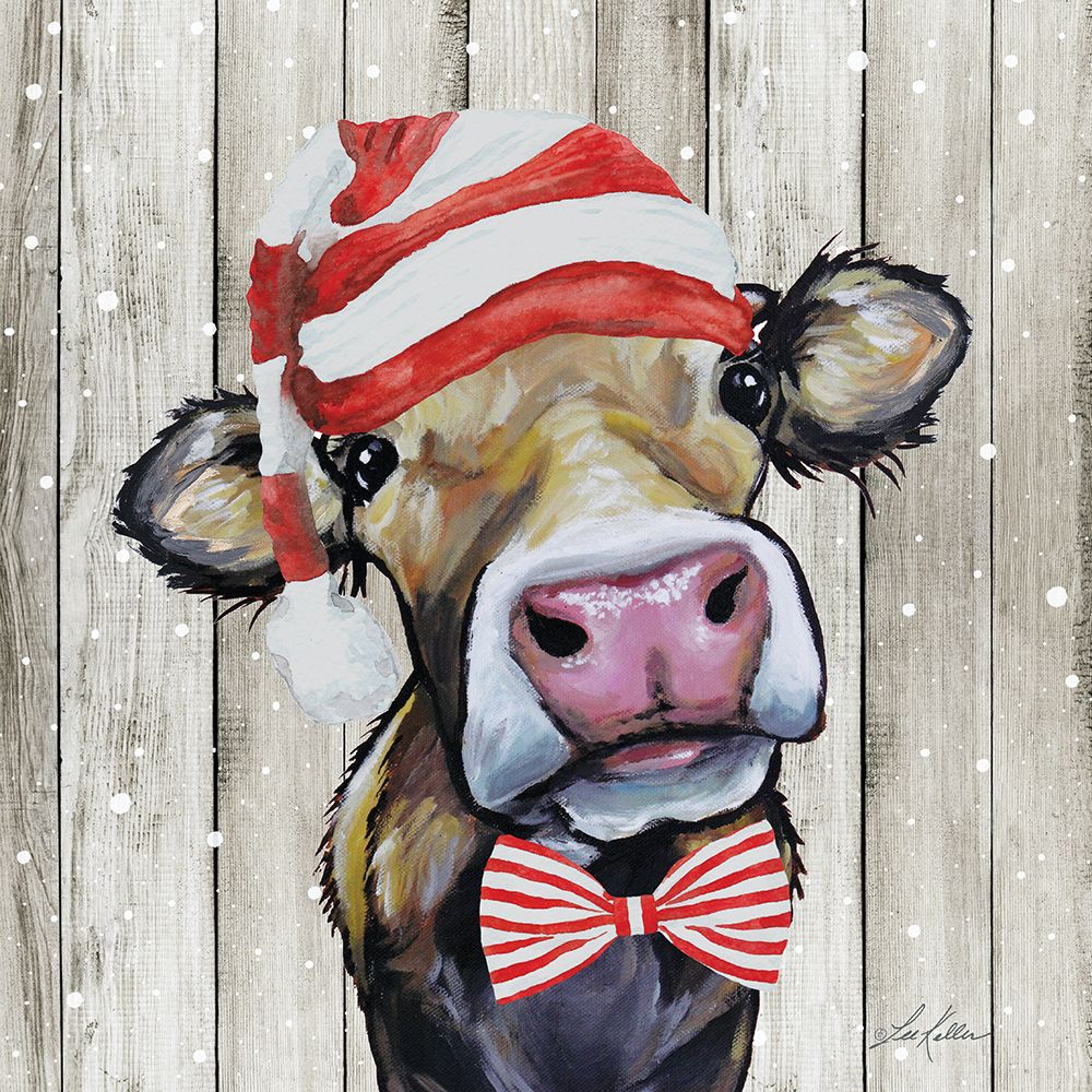 Christmas Cow I art print by Lee Keller for $57.95 CAD