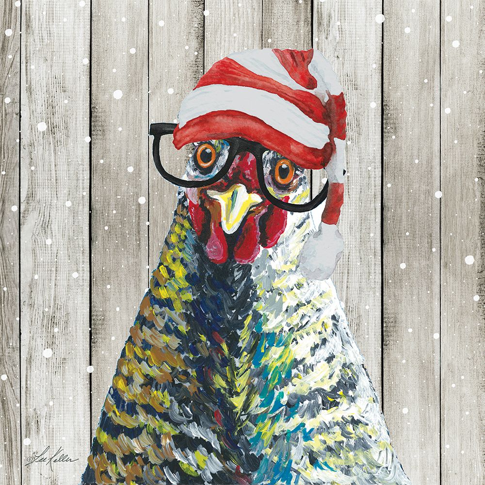 Christmas Chicken art print by Lee Keller for $57.95 CAD