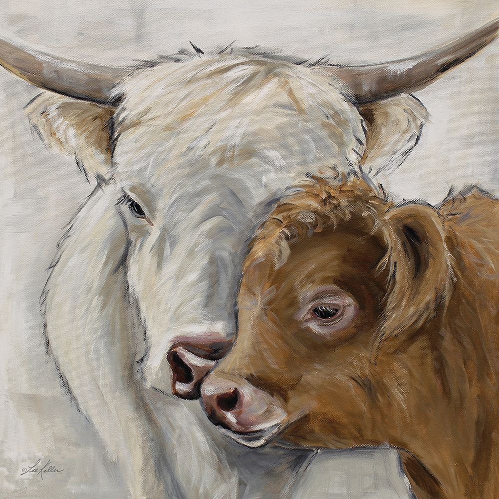 Highland Cow and Calf art print by Lee Keller for $57.95 CAD
