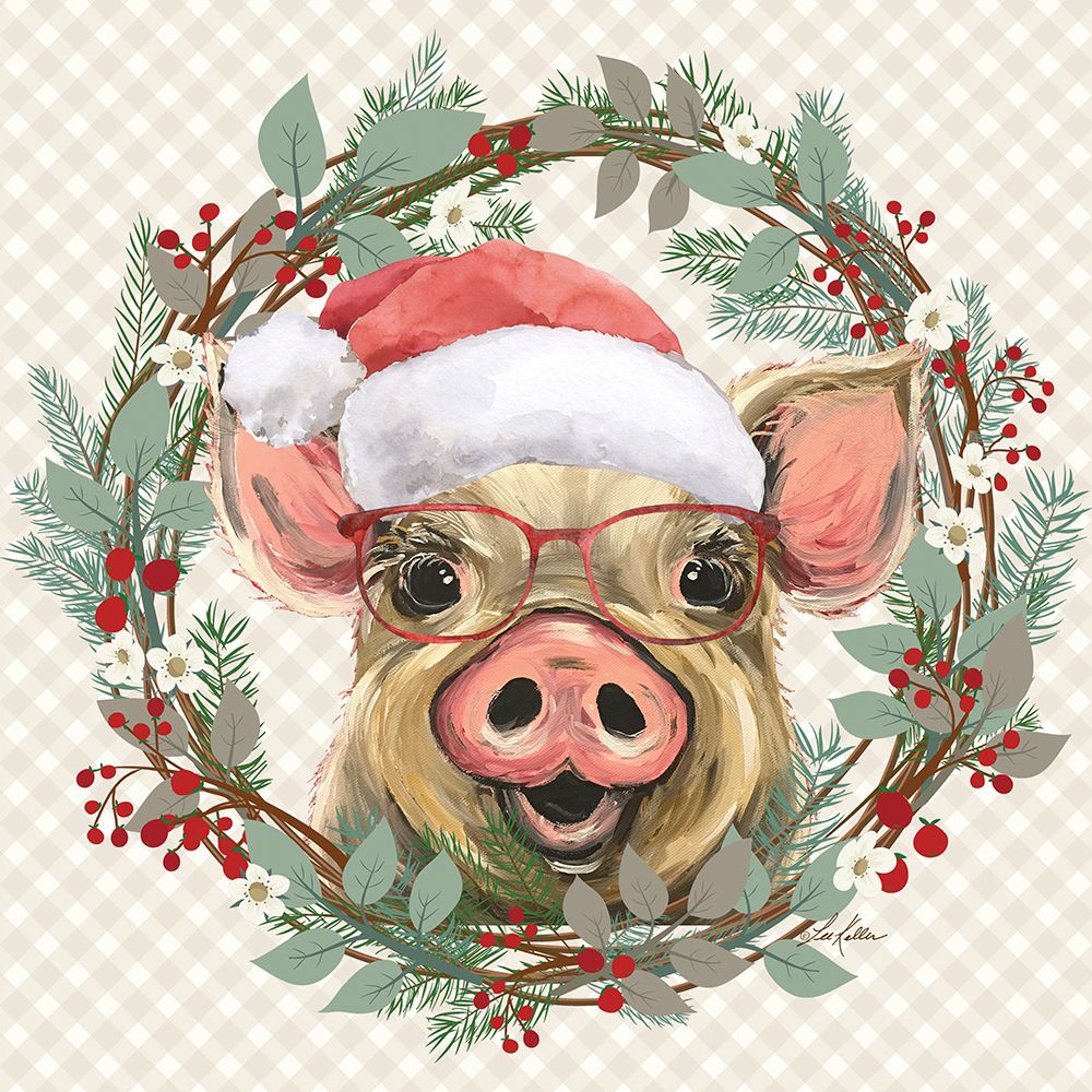 Christmas Pig art print by Lee Keller for $57.95 CAD