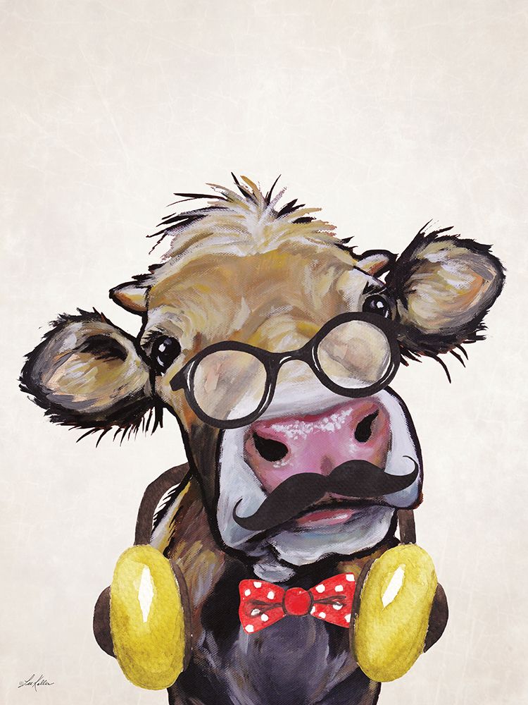 Hipster Cow art print by Lee Keller for $57.95 CAD