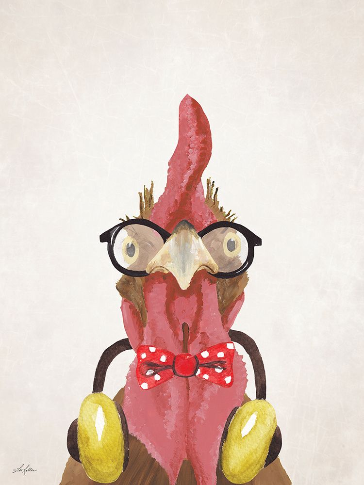 Hipster Rooster art print by Lee Keller for $57.95 CAD