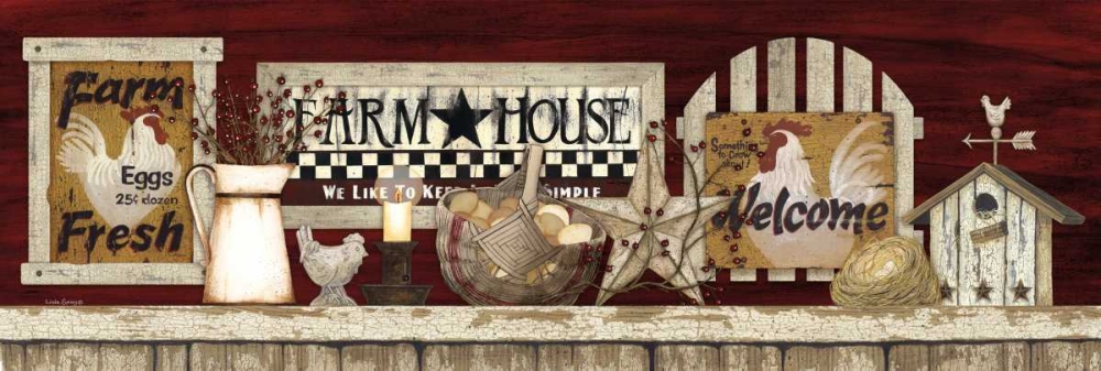 Farm Rooster Shelf art print by Linda Spivey for $57.95 CAD