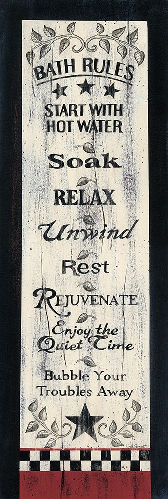 Bath Rules art print by Linda Spivey for $57.95 CAD