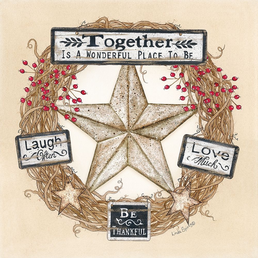Barn Star Wreath art print by Linda Spivey for $57.95 CAD