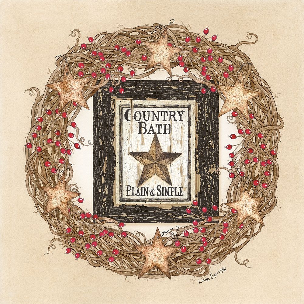 Country Bath Wreath art print by Linda Spivey for $57.95 CAD