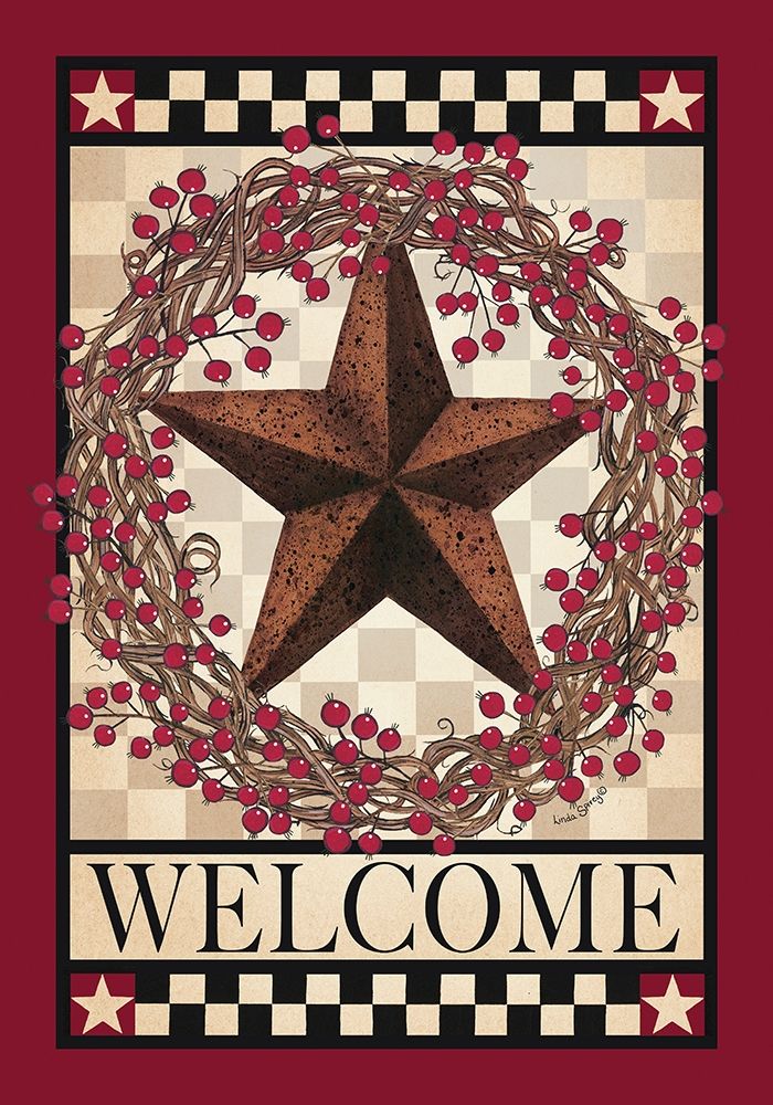 Barn Star Berry Wreath art print by Linda Spivey for $57.95 CAD