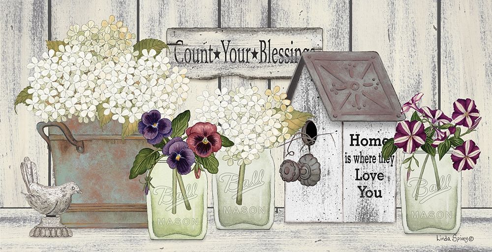 Farmhouse Flowers art print by Linda Spivey for $57.95 CAD
