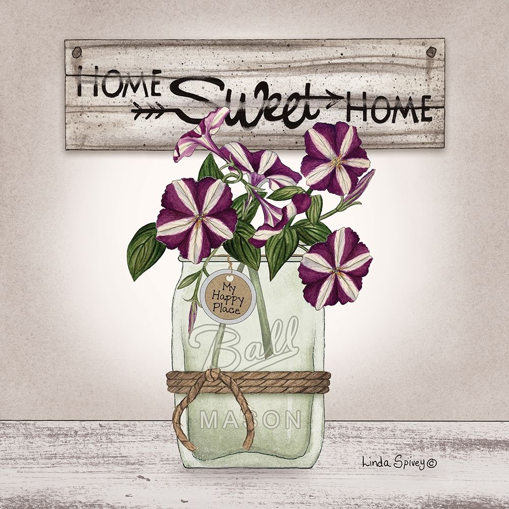Petunias in Jar art print by Linda Spivey for $57.95 CAD