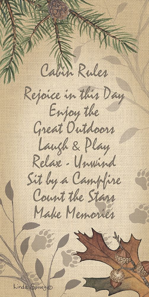 Cabin Rules art print by Linda Spivey for $57.95 CAD