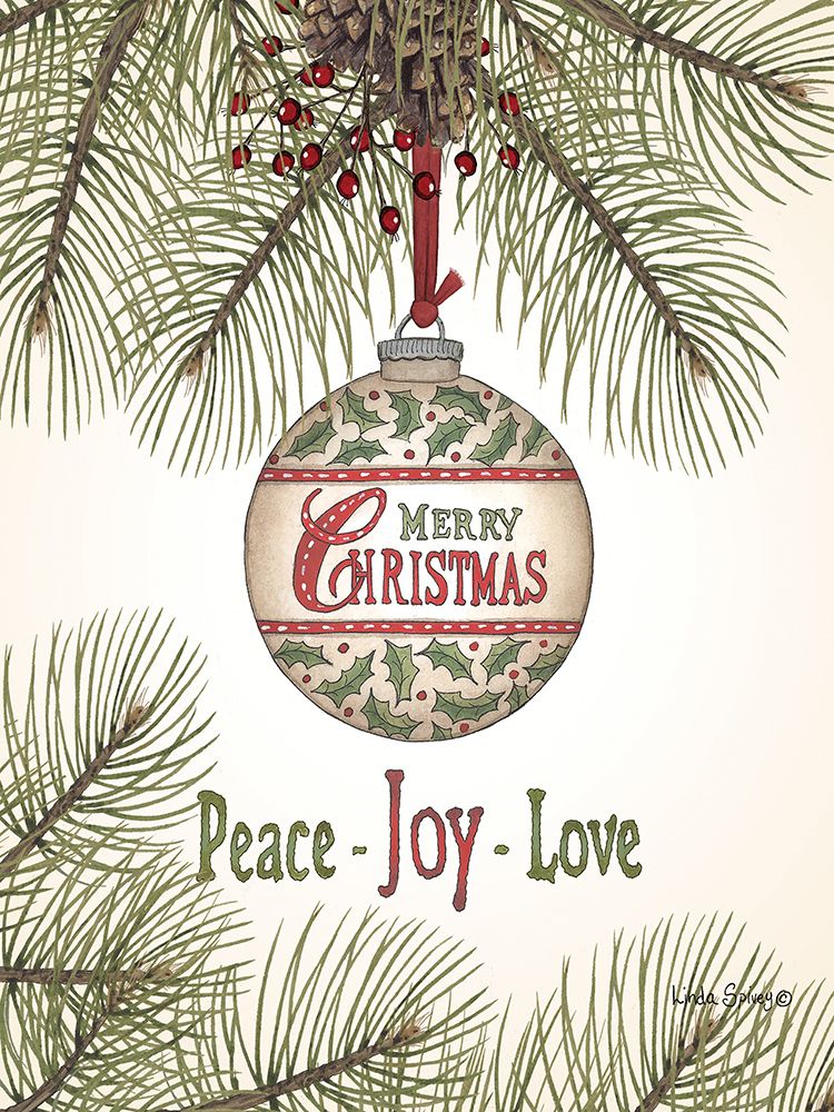 Merry Christmas Ornament art print by Linda Spivey for $57.95 CAD