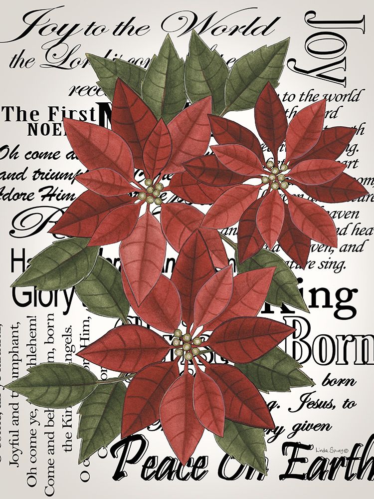 Peace on Earth Poinsettias art print by Linda Spivey for $57.95 CAD
