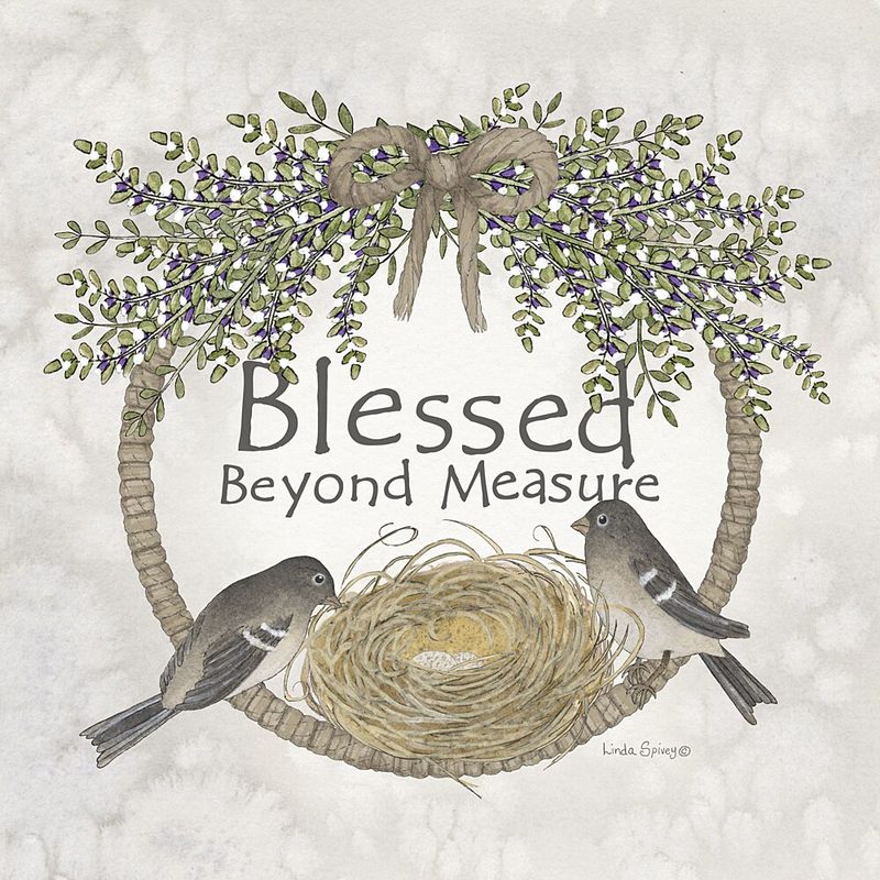 Blessed Beyond Measure Wreath art print by Linda Spivey for $57.95 CAD