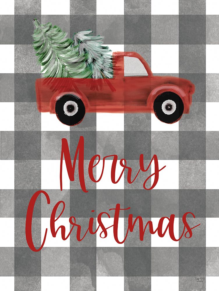 Plaid Merry Christmas art print by Lux + Me Designs for $57.95 CAD