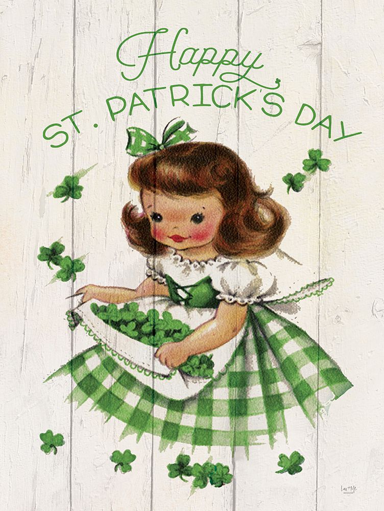 Retro Happy St. Patricks Day art print by Lux + Me Designs for $57.95 CAD