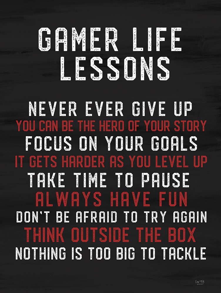 Gamer Life Lessons art print by Lux + Me Designs for $57.95 CAD