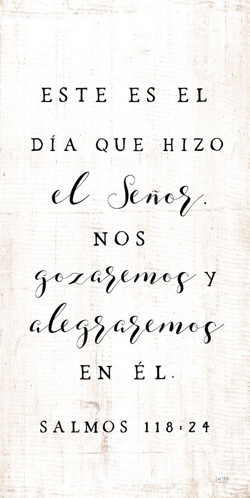 Psalm 118:24 Spanish art print by Lux + Me Designs for $57.95 CAD