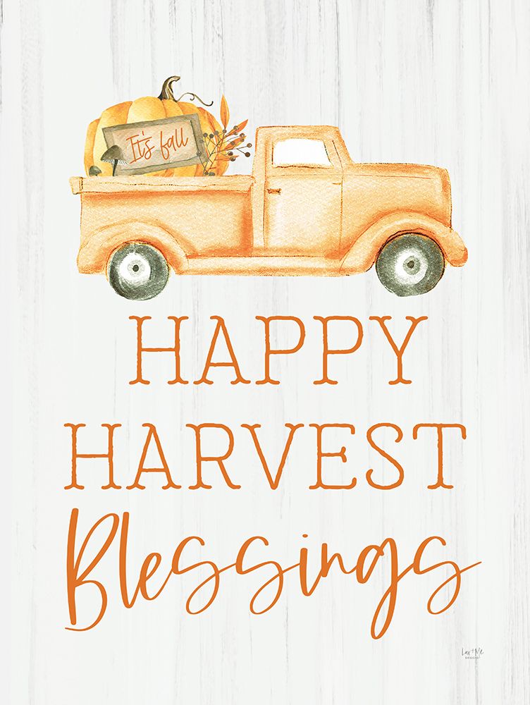 Happy Harvest Blessings art print by Lux + Me Designs for $57.95 CAD