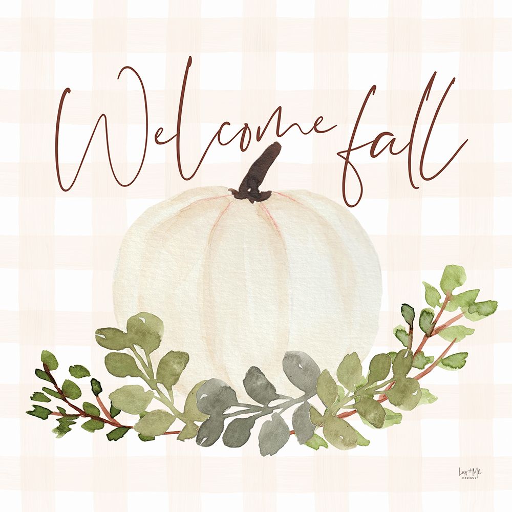 Welcome Fall Pumpkin art print by Lux + Me Designs for $57.95 CAD