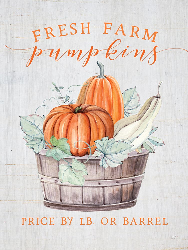 Fresh Farm Pumpkins art print by Lux + Me Designs for $57.95 CAD