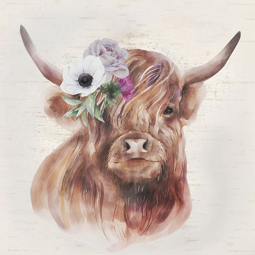 Penny the Highland Cow I art print by Lux + Me Designs for $57.95 CAD