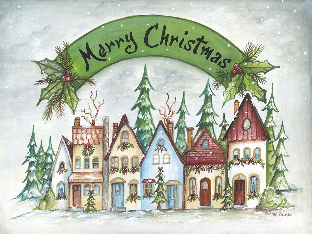 Christmas Village art print by Mary Ann June for $57.95 CAD