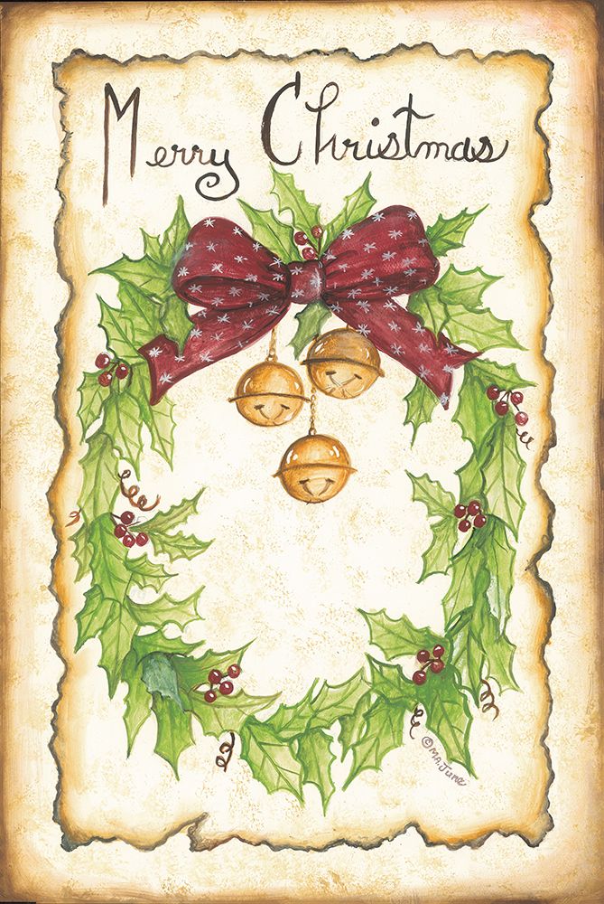 Holly and Bells art print by Mary Ann June for $57.95 CAD