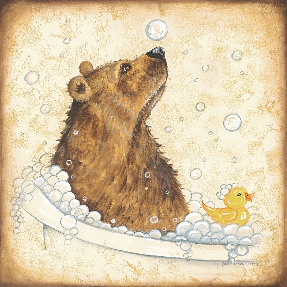 Bubble Bath Bear art print by Mary Ann June for $57.95 CAD