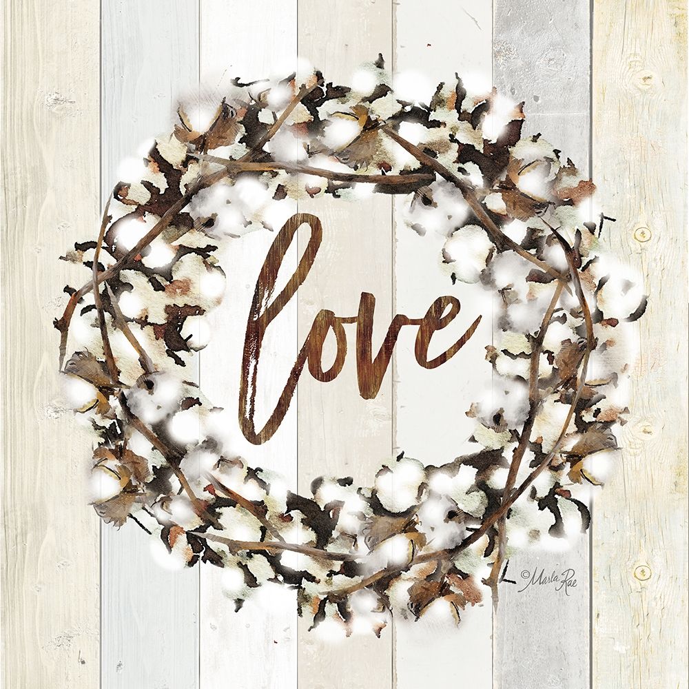 Love Cotton Wreath art print by Marla Rae for $57.95 CAD