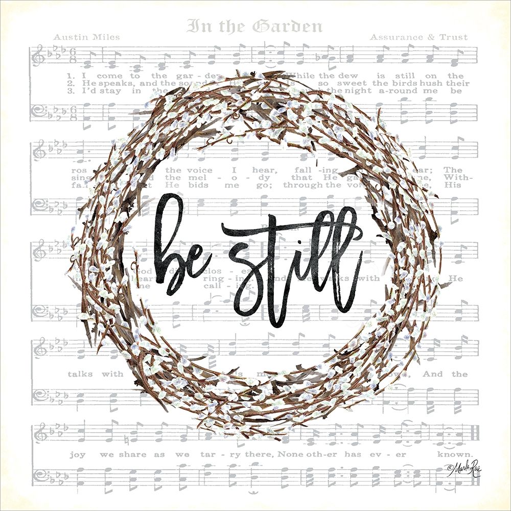 In the Garden Be Still Wreath art print by Marla Rae for $57.95 CAD