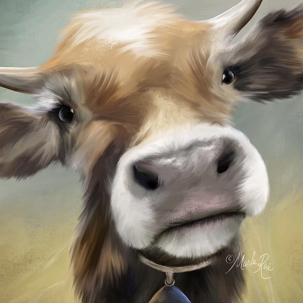 Up Close Moomoo art print by Marla Rae for $57.95 CAD