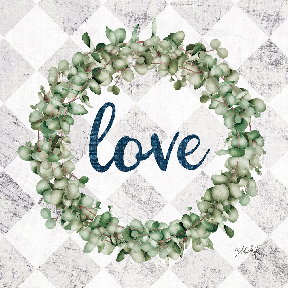 Love Eucalyptus Wreath art print by Marla Rae for $57.95 CAD