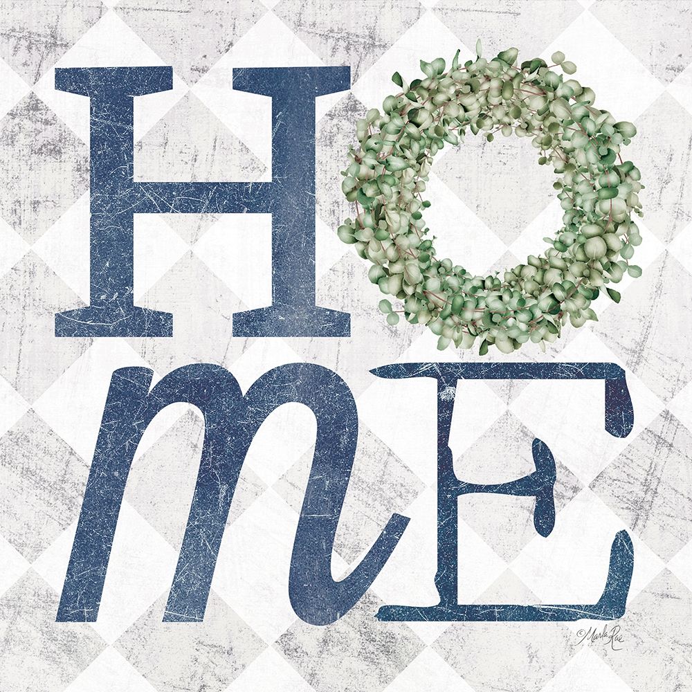 Home with Eucalyptus Wreath III art print by Marla Rae for $57.95 CAD