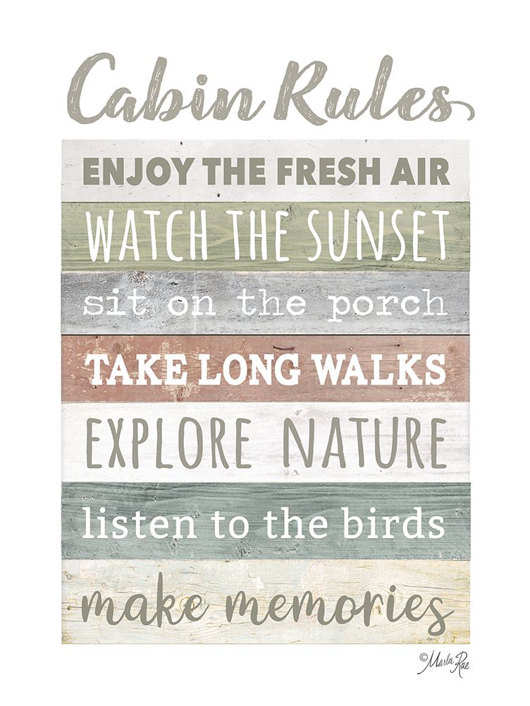 Cabin Rules art print by Marla Rae for $57.95 CAD