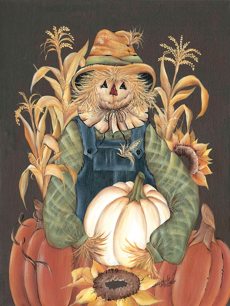 Harvest Gathering Scarecrow art print by Michele Musser for $57.95 CAD