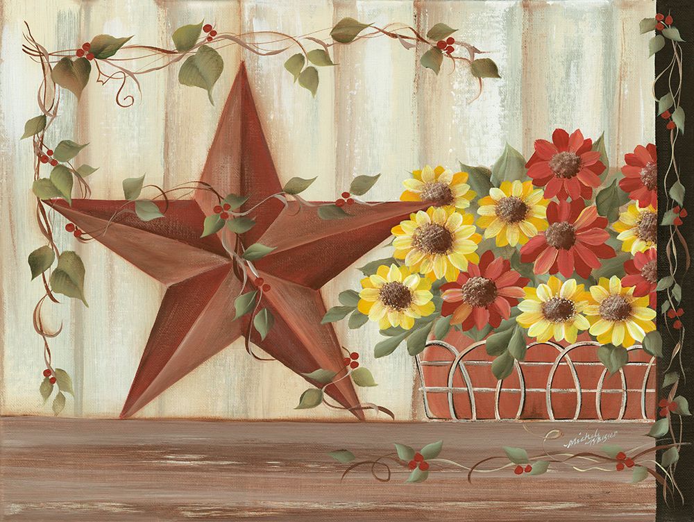 Barn Star Basket art print by Michele Musser for $57.95 CAD