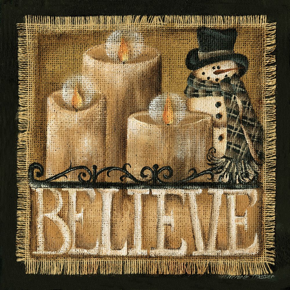 Believe Snowman art print by Michele Musser for $57.95 CAD