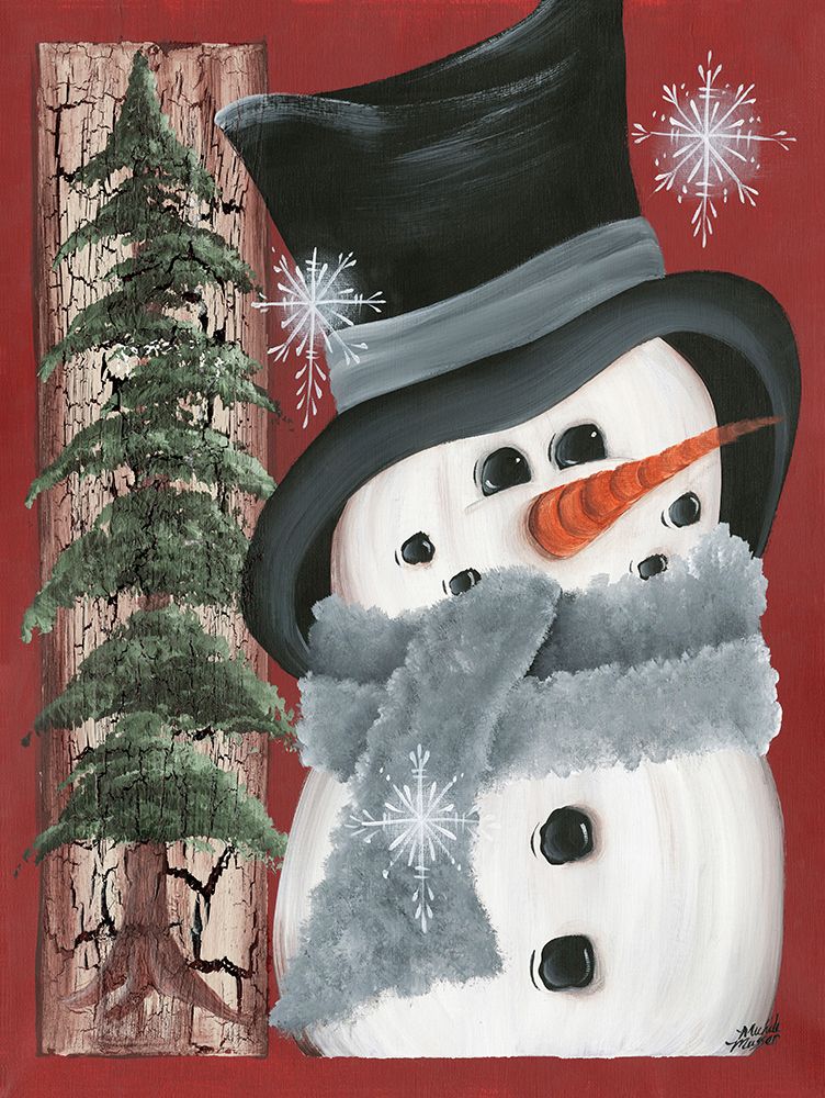 Smiley Snowman art print by Michele Musser for $57.95 CAD