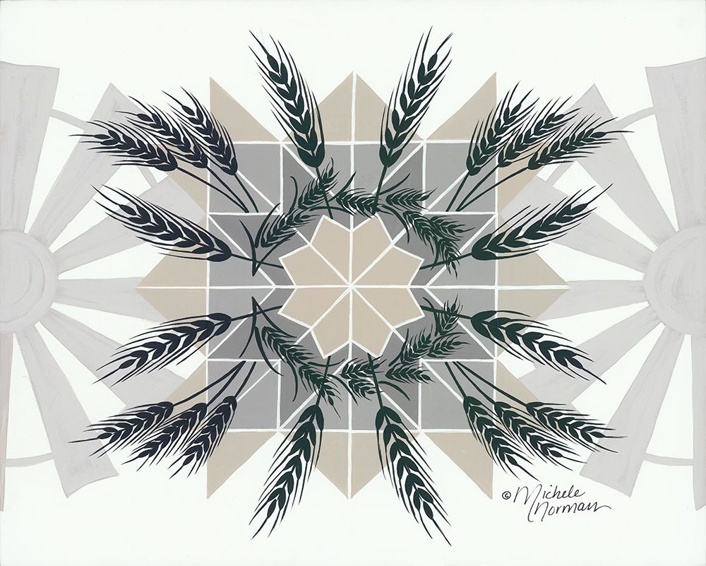 Wheat and Windmill art print by Michele Norman for $57.95 CAD