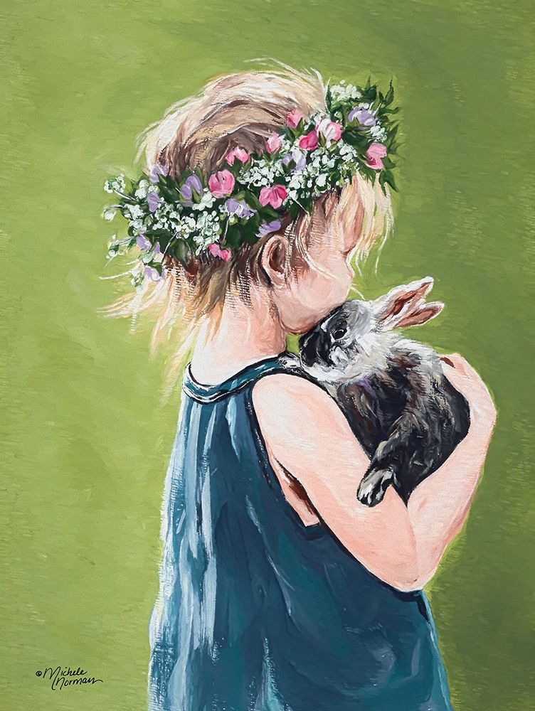 Girl with Bunny art print by Michele Norman for $57.95 CAD