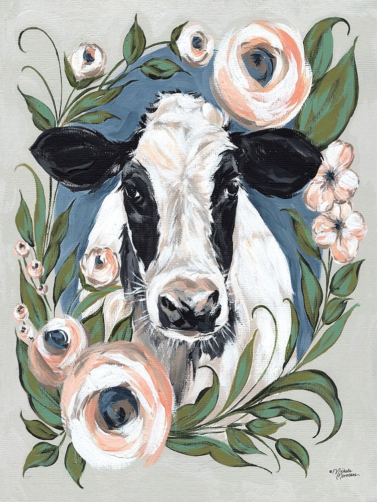 Vintage Frame Cow art print by Michelle Norman for $57.95 CAD